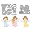 Angel Carbon Steel Cutting Dies Stencils for DIY Scrapbooking Photo Album Decorative Embossing Paper Card 77~92x91~131x0.8mm 2pcs/set