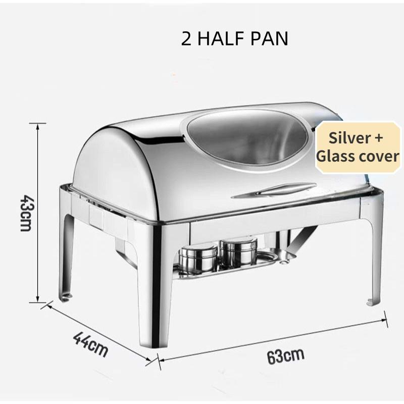Пищевой лоток 9 л, подогреватель пищевых лотков, сервировочный лоток, chafing dish с крышкой-роллом, набор для фуршета
