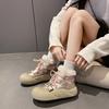 Мода 2025 года, тренд, меховые туфли на платформе, плоские кроссовки, теплая спортивная обувь, зимняя обувь для бега и путешествий, модные короткие плюшевые ботинки для мотоциклистов, женские