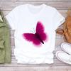 Женская футболка с коротким рукавом, женская футболка с графическим рисунком, женская одежда с акварельным принтом бабочки, повседневная модная одежда с героями мультфильмов, топ, футболка