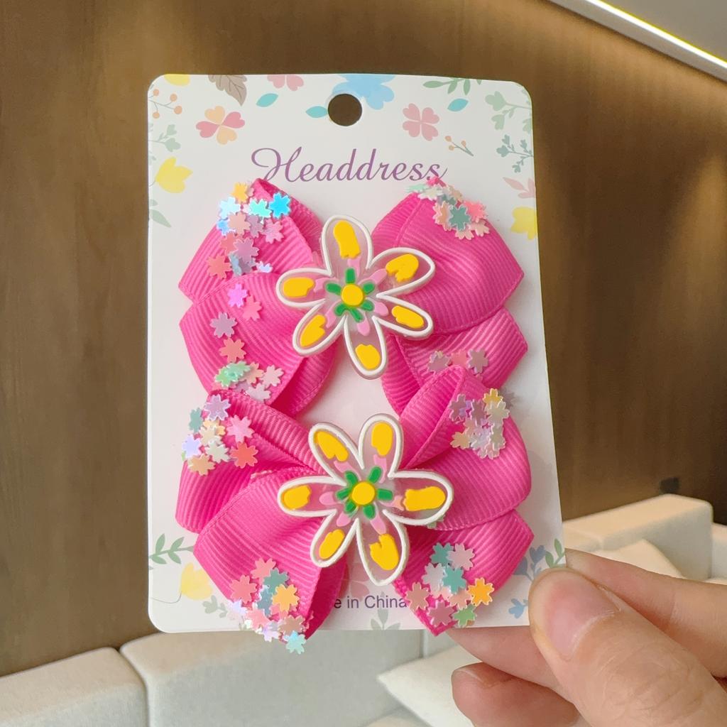 2Pcs/lot Baby Solid Hair Bows Hair Clips Ribbon Bow Hairpin for Girl Cheer Bowknot Barrettes Children Headwear Hair Accessories