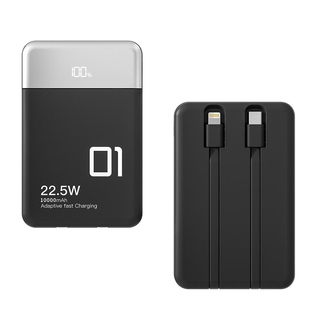 Power Bank 10000 мАч Портативный 22,5 Вт Быстрая зарядка Внешнее зарядное устройство с кабелем Mini Powerbank для iPhone Huawei P40 Xiaomi