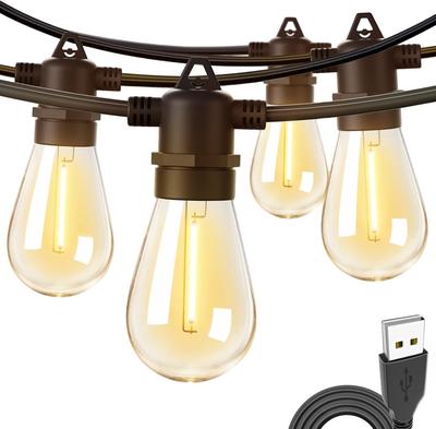15м Гирлянда Теплый USB 5V Низкое Напряжение для Окружения ПК, День Рождения, Нового Года, Рождества, Украшения Торговых Улиц, Белый, Напряжение, Материал, Ударопрочная, 15+1 Лампочек,