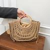 Лето 2026 Ручная работа Пляжная сумка Ажурная плетеная ручная сумка Тренд Стиль для отдыха Большая сумка-тоут Пляжный отдых Женская сумка