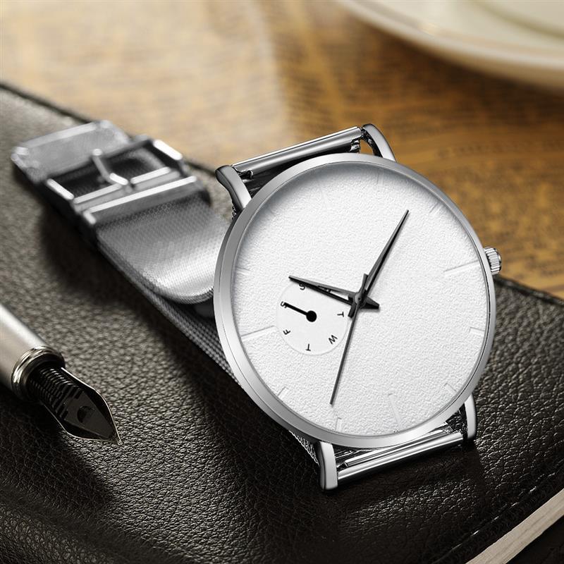 Модные мужские минималистичные часы, ультратонкие мужские деловые черные сетчатые часы из нержавеющей стали, кварцевые наручные часы, relogio masculino