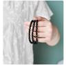 Браслет из натурального черного обсидиана с эффектом «золотой глаз» для мужчин и женщин - многослойный буддийский дизайн