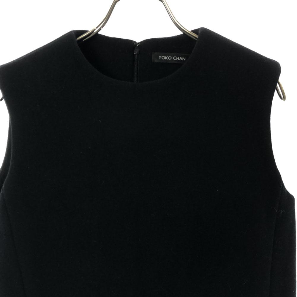 YOKO CHAN Сделано в Японии шерсть Без рукавов цельное платье 38 черный Женский Б/У