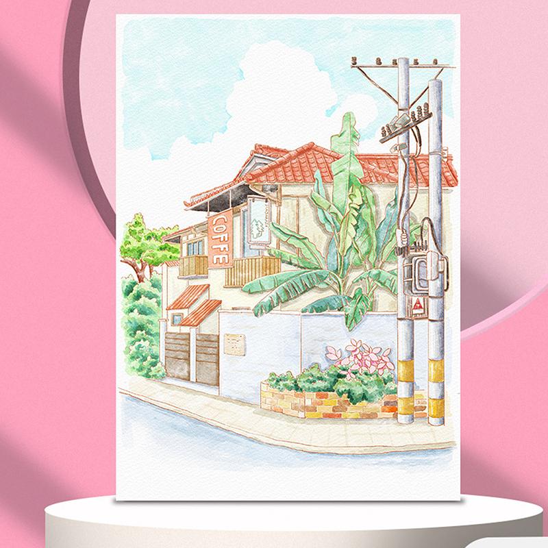 Портативный альбом для акварельной живописи 4 листа Книжка-раскраска с кистью Книга для гуаши Детская книга для рисования граффити Канцелярские товары