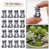 10/20/50Pcs Cute Mini Raccoon Figurines Lovely Resin Ornaments for Indoor Fairy Garden Bonsai Decor