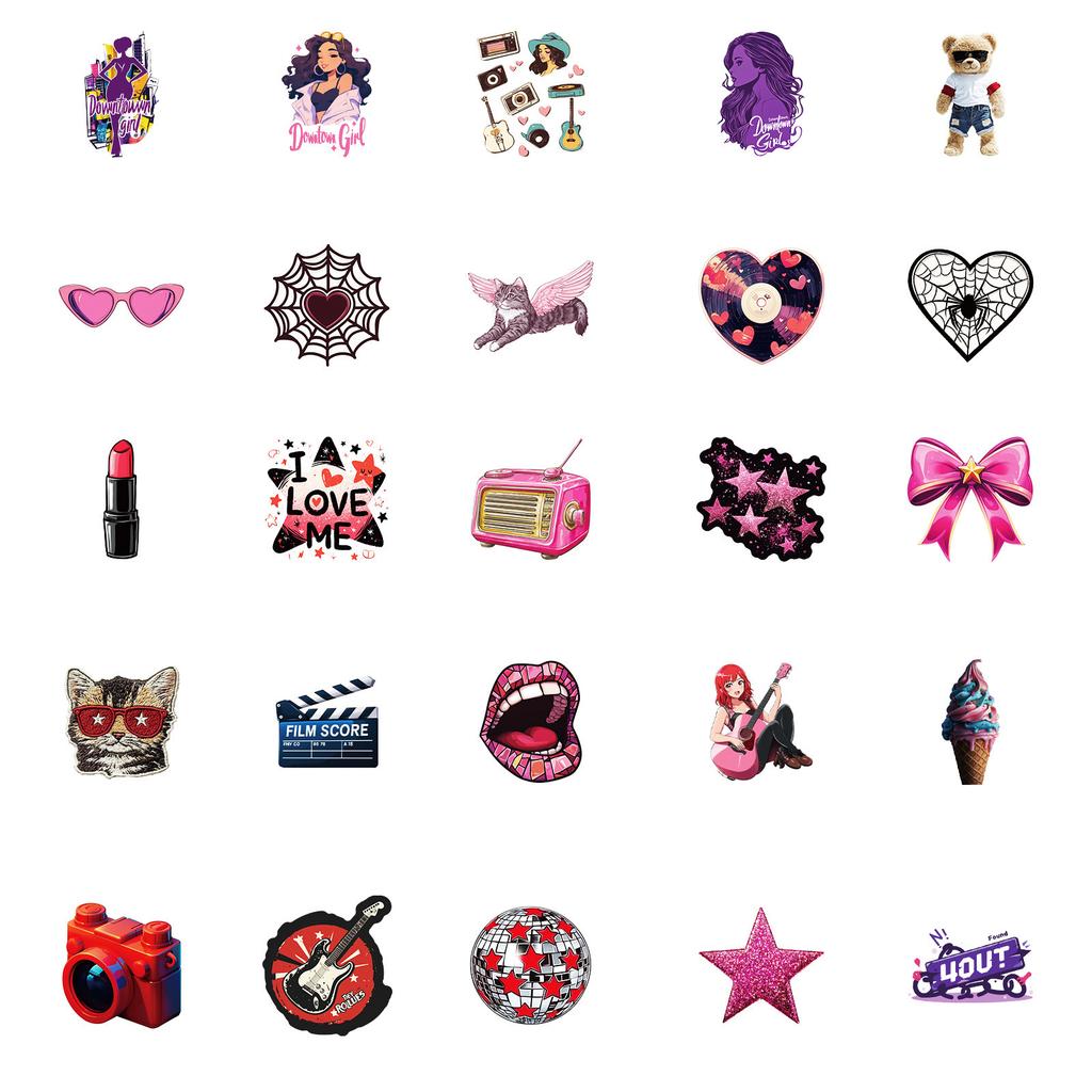 50 Наклеек серии «Горячие красные губы» Украсьте стакан для воды, чемодан, блокнот, граффити-наклейки