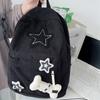 Backpack Bookbags for Girl Student Corduroy Rucksack with Star Pattern Large Capacity Double Strap Shoulder Bag