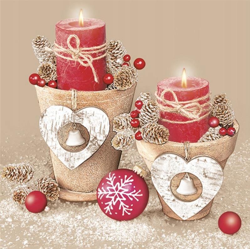 Christmas Napkins Christmas Candles Decoration Holidays 33X33Cm 20Pcs