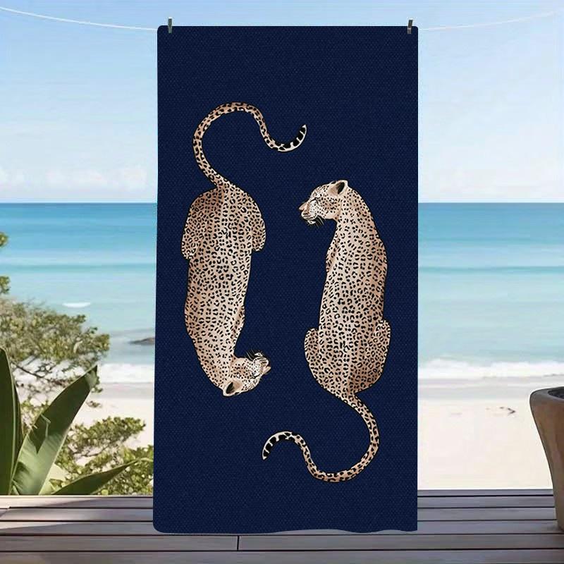 Retro Wild Cheetah Leopard Microfiber Beach Towel Oversized Extra Large Aesthetic Pink Animal Pattern Pool Blanket for Women