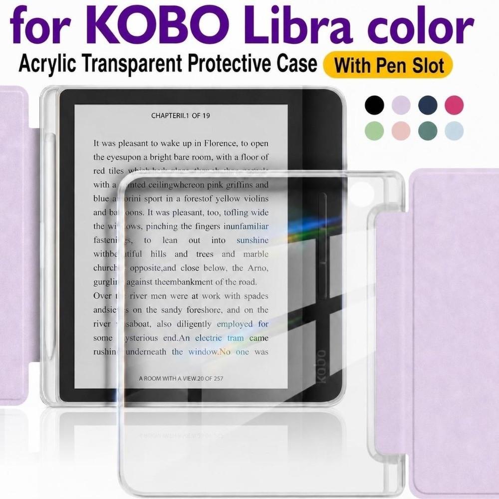 Magnetic Folio Cover Pencil Slot Case for KOBO Libra Color/2 7 inch 2024 Released Daily Reading