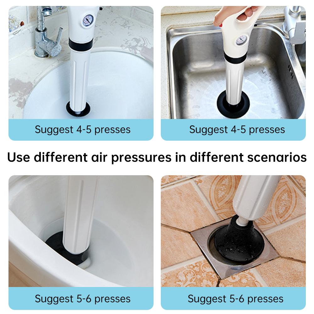 Toilet High Air Pressure Inflator Plunger Pump Kits Tool Pneumatic Dredger Bathtub Shower Toilet Kitchen Sink Clog Remover