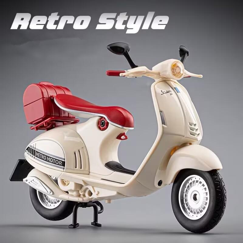 1/12 масштаб Vespa 946 сплав классическая модель мотоцикла для отдыха литые металлические уличные ретро-модели мотоциклов звук и свет детская игрушка подарок