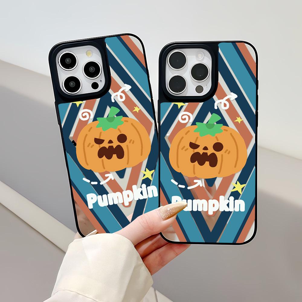 Зеркальный чехол Хэллоуин Тыква Призрак для Apple 17 Pro Max, 16 Pro, 15, 14, 13
