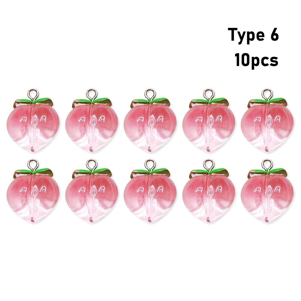 10шт прозрачные персиковые плоские смоляные подвески, подвески, аксессуары для изготовления ювелирных изделий