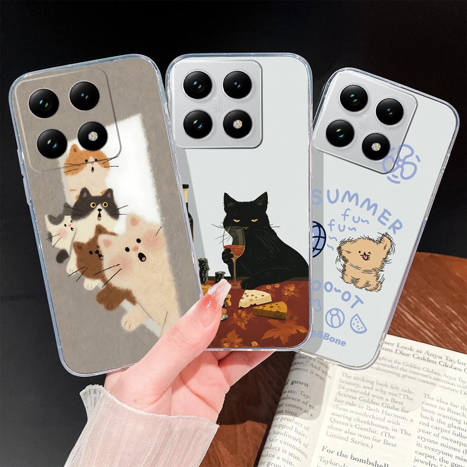 For Xiaomi 15T 14T Pro Phone Case Lovely Fish Patterns Soft TPU Clear Silicone Bumper For Xiaomi 15TPro 14 T Lightweight Funda