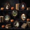 Soft Magnetic Office Whiteboard Items Retro Gothic Halloween Refrigerator Magnet, Distressed Oval Photo Frame Frige Magnets, Dark Decorative