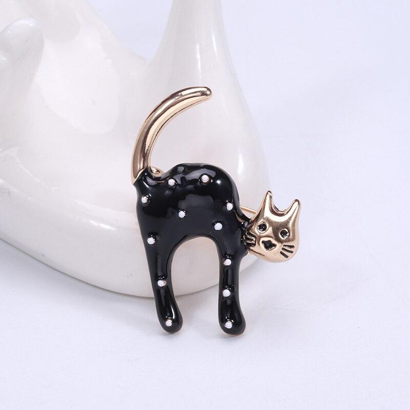 Blucome Броши в форме сгорбленного кота, воротник костюма, булавки для лацканов, модный новый стиль, свадебные булавки для корсажа, ювелирные изделия, зажим для девочек