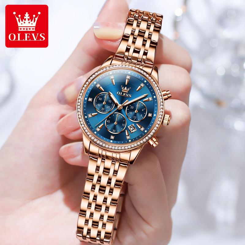 OLEVS Часы Многофункциональный хронограф Кварцевые часы Женские часы Женские часы
