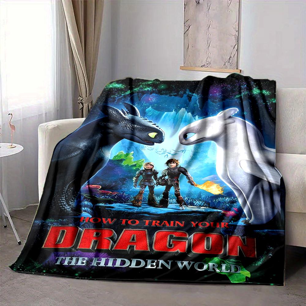 1Pc Dragon Adventure Blanket Soft And Comfortable Casual Warm Camping Travel Christmas Halloween Xmas Gift M924146