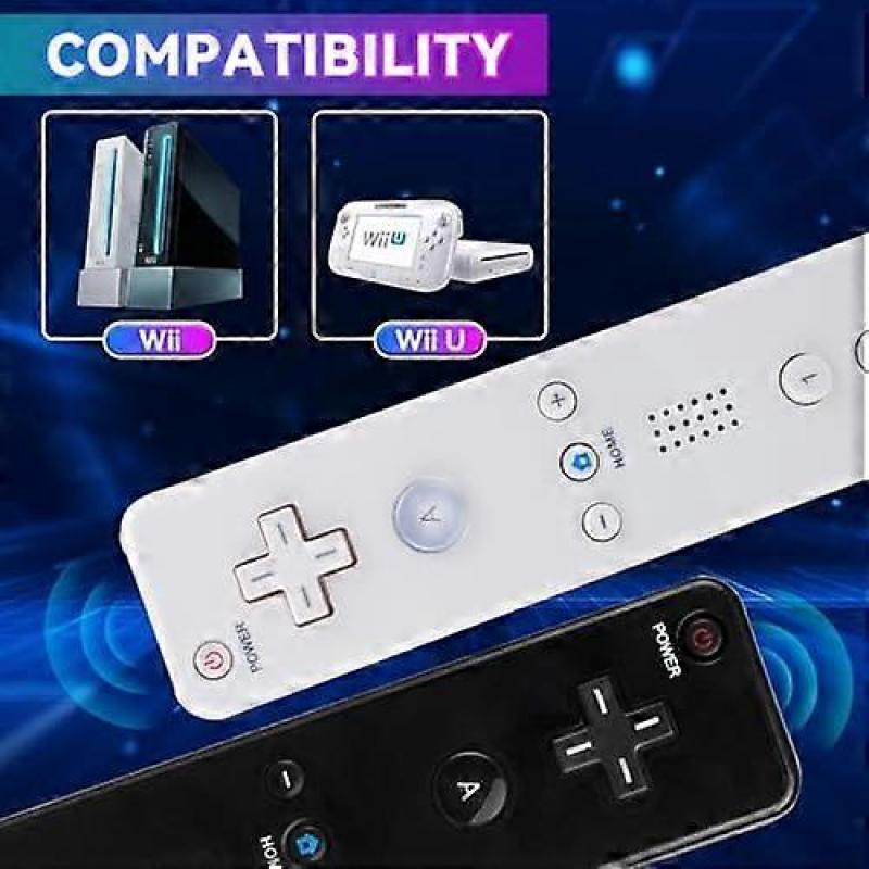 Набор из 2 контроллеров Wii, Пульт-контроллер Wii с силиконовым чехлом и ремешком на запястье, Пульт-контроллер Wii для Wii/Wii U