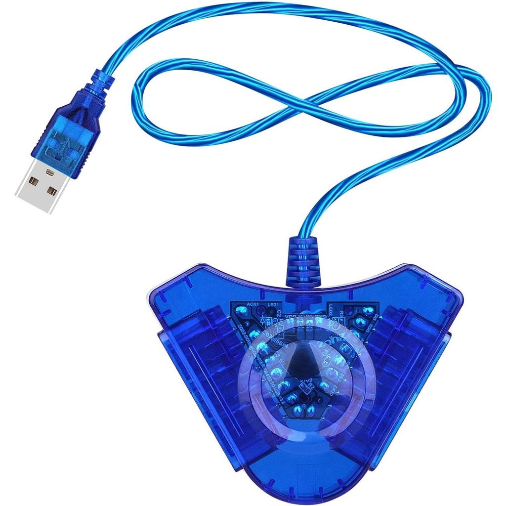 Двойной USB-адаптер, кабель-конвертер для Sony PlayStation 1/2 PS One PSX, проводной контроллер, геймпад, джойстик для ПК, ноутбука