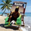 Custom Name Personalized Go Ahead Eagles Print Beach Towel, for Trip Camping Beach Party Home Decor, Birthday Gift for Family & Friends