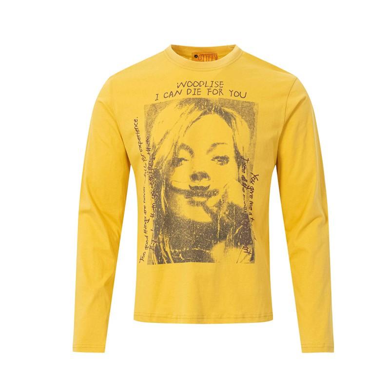 Long Sleeve T-Shirt Teens Cartoon Print American Vintage Style Slim Fit Crew Neck Casual Daily Wear