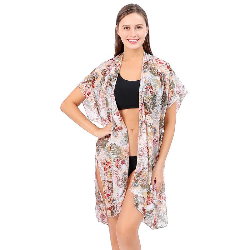 Womens Multiple Styles Beach Breathable Travel Floral Pattern Outdoor Sunscreen Shawl Fashion Leopard Pattern Summer Accessories