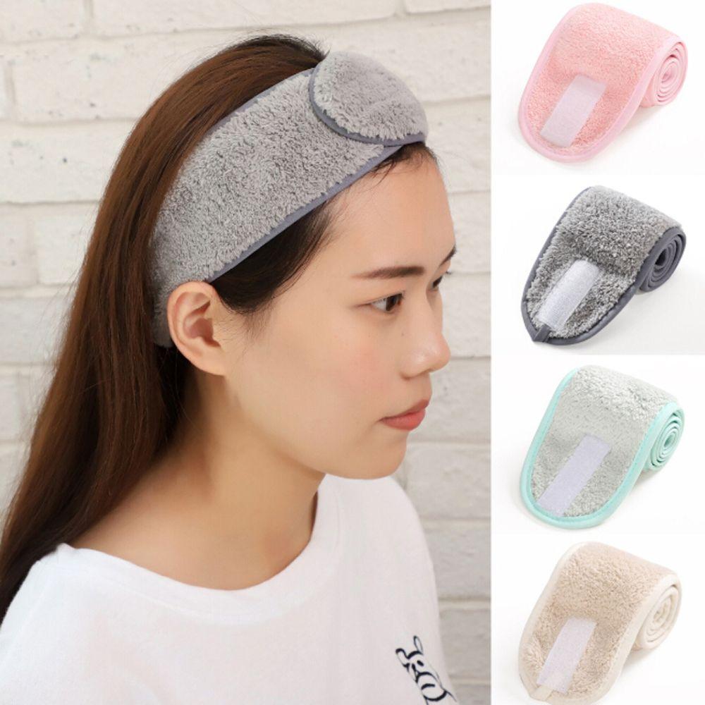 Fashion Adjustable Cleaning Cloth Shower Caps Toweling Hair Wrap Makeup Head Band Facial Hairband