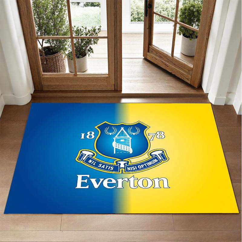 Everton Football Design Crystal Velvet Rug Soft Decorative Mat for Bedroom Entrance
