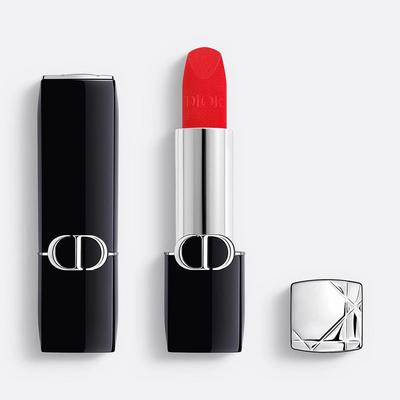 Помада Rouge Dior 888 Velvet Matte, Яркая кораллово-красная помада стойкая 3,5 г