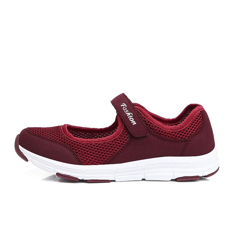 Модная женская обувь Сандалии на плоской подошве Повседневные сетчатые кроссовки Дышащие сандалии на танкетке Туфли Мэри Джейн для кормления Легкая обувь на липучке