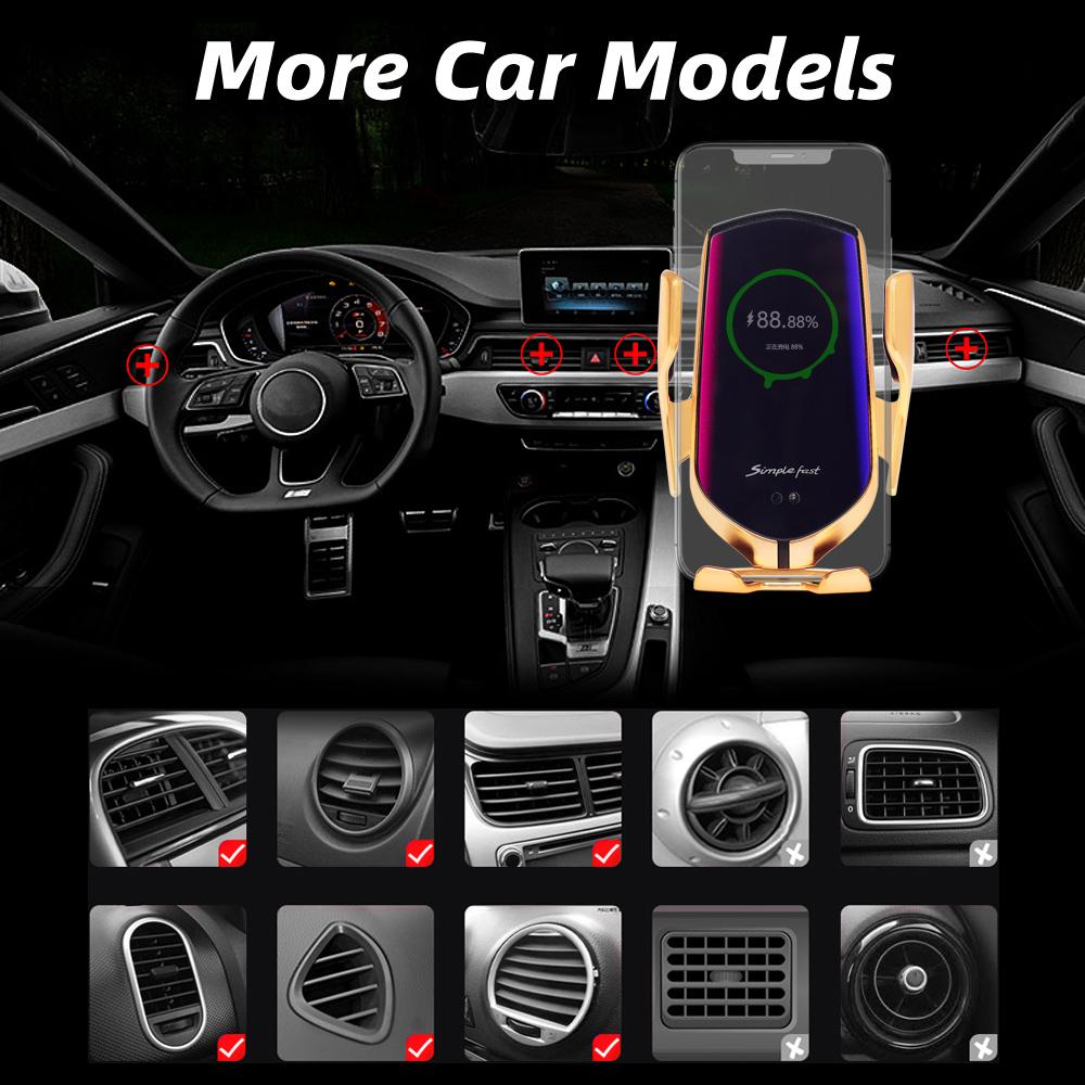 Автоматическое автомобильное беспроводное зарядное устройство 10 Вт типа C Forhuawei Mate30 Pro Forsamsung S10 + Qi Инфракрасный индукционный автомобильный держатель для телефона