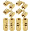 8Pcs 8 Mm Hidden Brass Barrel Hinges, 180 Degree Opening Angle Concealed Furniture Hinges For DIY Jewelry Box Hand Craft