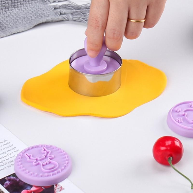 6Pcs Halloween Christmas Stamp Mold Chocolate Candy Mold for Diy Dessert Cookie