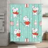 GAEAdorable Christmas Mouse Shower Curtain Set Festive Bathroom Decor for Holiday Season Light Blue Background with Snowflakes
