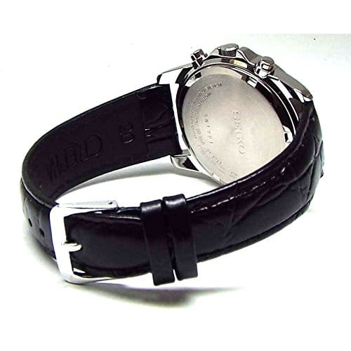 Seiko Chronograph Watch Genuine Leather Belt Set Domestic Seiko Officially Distributed Product White SND363P1