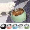 Cute Cat Dog Bowl Protect The Cervical Spine 15 Degree Tilted Pet Stainless Steel Fall-resistant Durable Food Bowl Pet Supplies