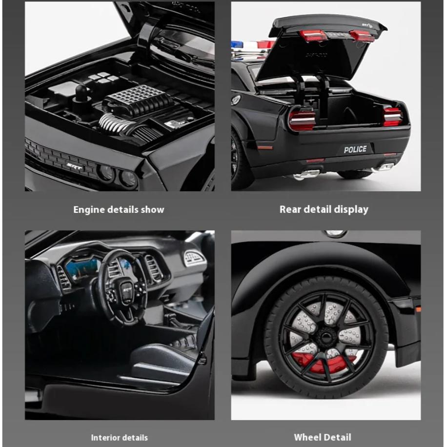 1/24 масштаб Dodge Challenger SRT Hellcat полицейская машина литая модель автомобиля коллекция миниатюрных игрушечных машинок для мальчиков
