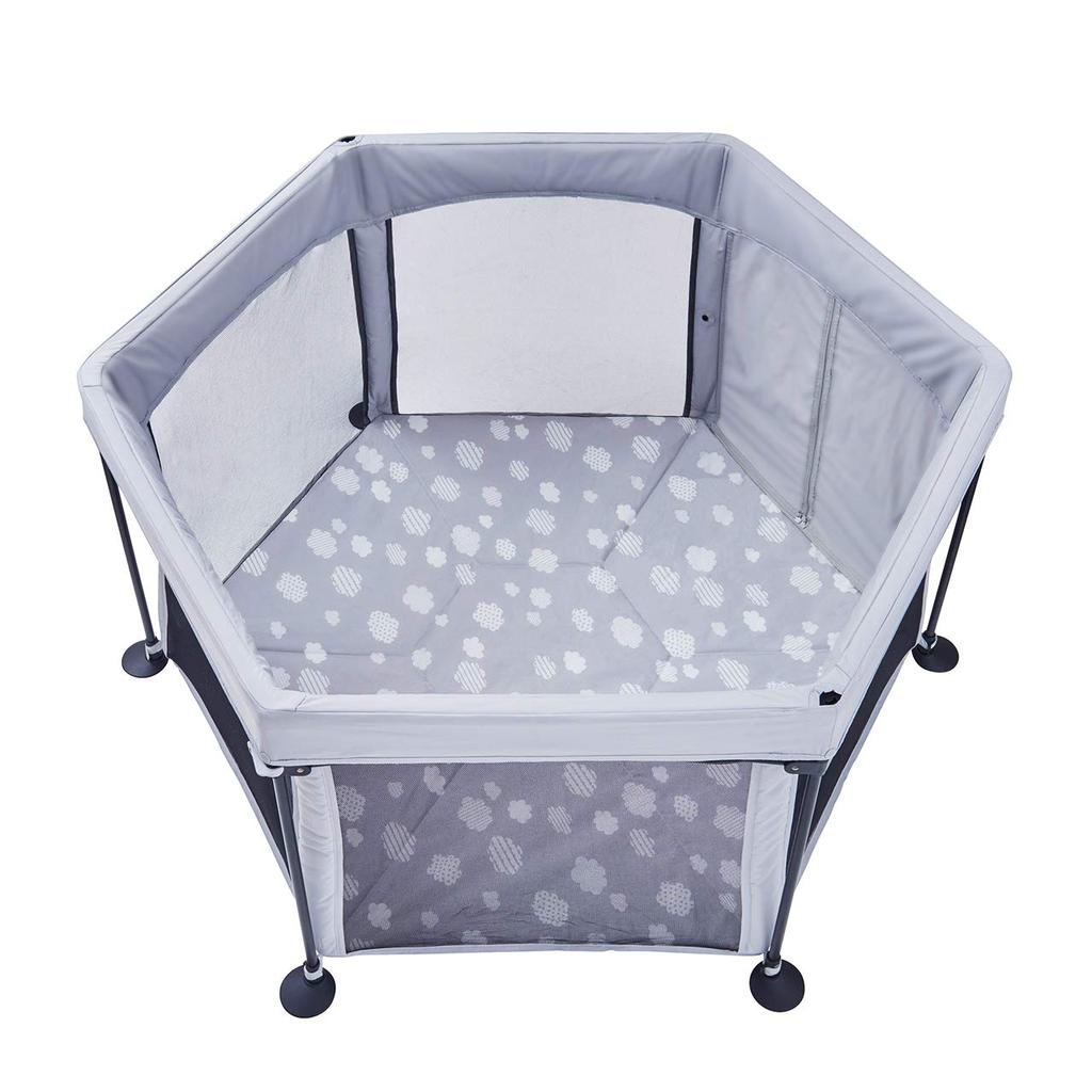 Nippon Child Care Washable and Foldable Playpen Cloud 5 Months 1 Piece (Gray) ~ (x 1)