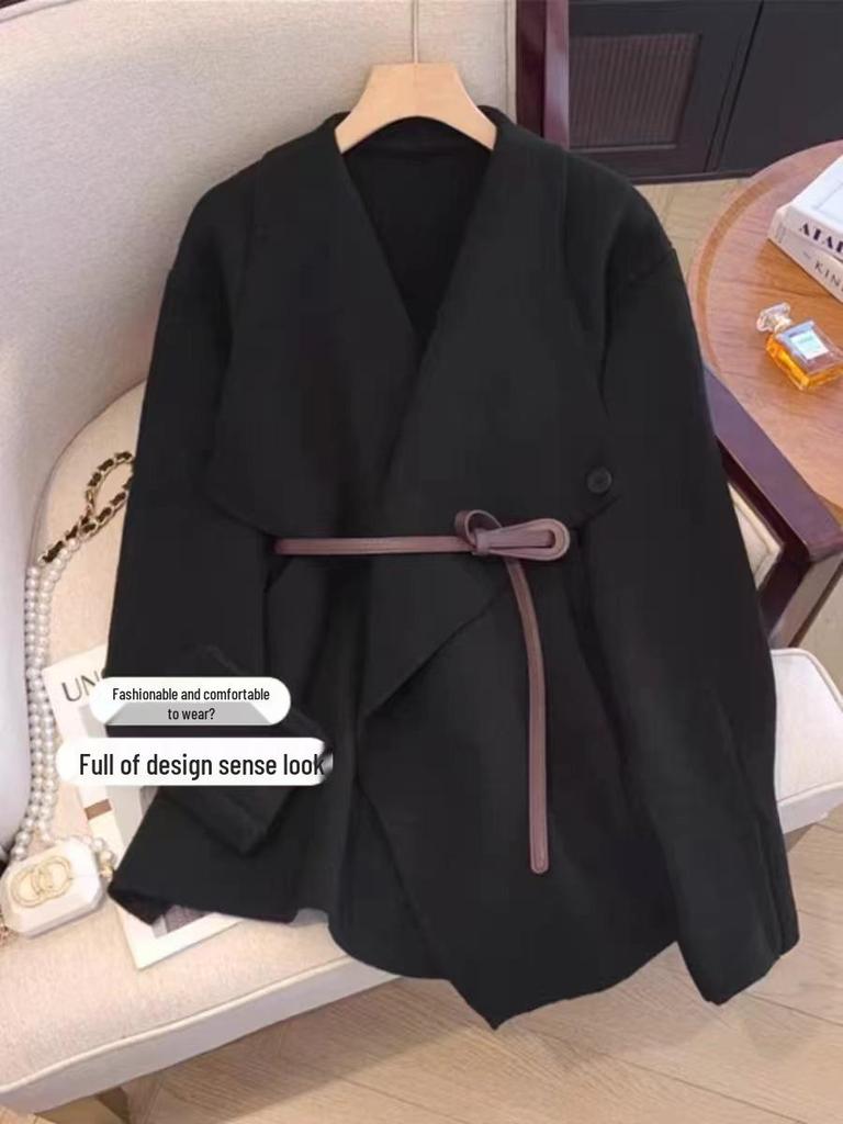 Элегантное европейское и американское пальто-свитер - Женский осенне-зимний трикотаж, свободный крой с приталенным дизайном, универсальный для любого случая