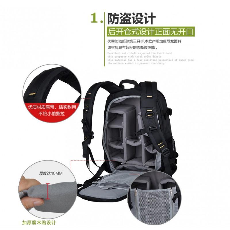 Waterproof DSLR Camera Backpack With Large Capacity Dual Shoulder Straps Shockproof Anti-Theft Travel Photography