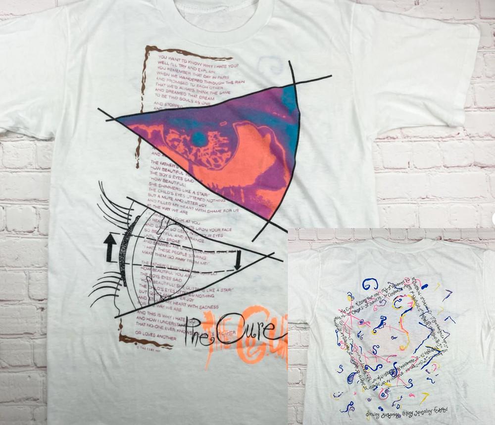 Винтажная футболка The Cure Kissing Tour 1987 года, двусторонняя, размеры S-5XL, унисекс