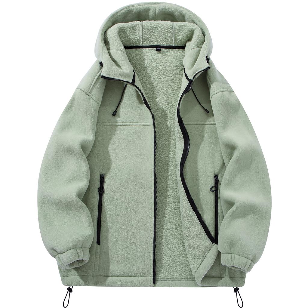 Большой размер осень и зима новая мужская уличная теплая флисовая куртка куртка с капюшоном