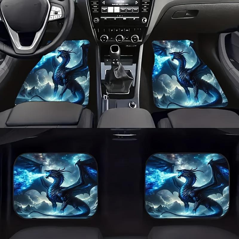 4pcs Dragon Print Car Floor Mats Compatible for SUV,Van, Car - Heavy-Duty -Weather Vehicle Floor Liners with Full Coverage Front/Rear/Driver/Passenger