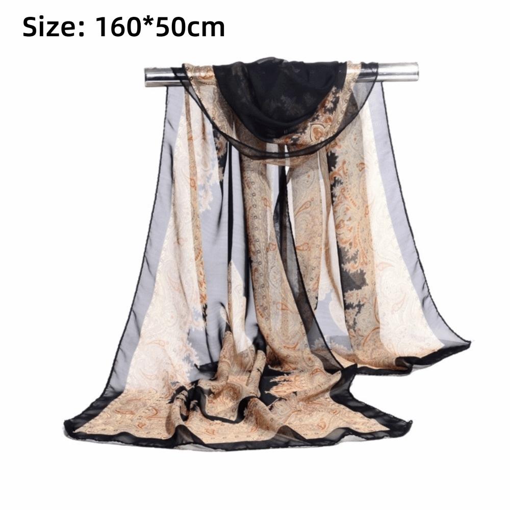160*50cm Long Wrap Shawl Sunscreen Beach Gauze Scarf Elegant Chiffon Scarf  for Women